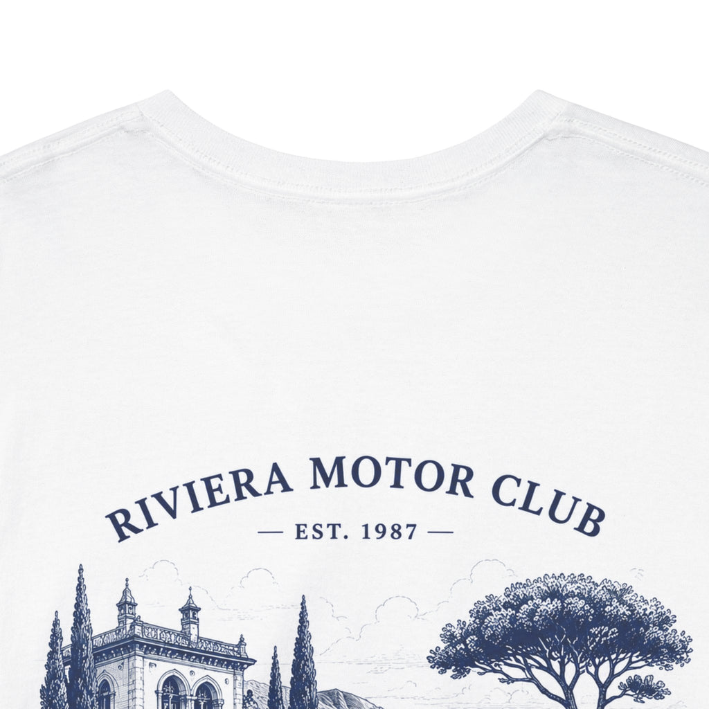 Riviera Motor Club Tee – Vintage Coastal Sports Car Graphic T-Shirt