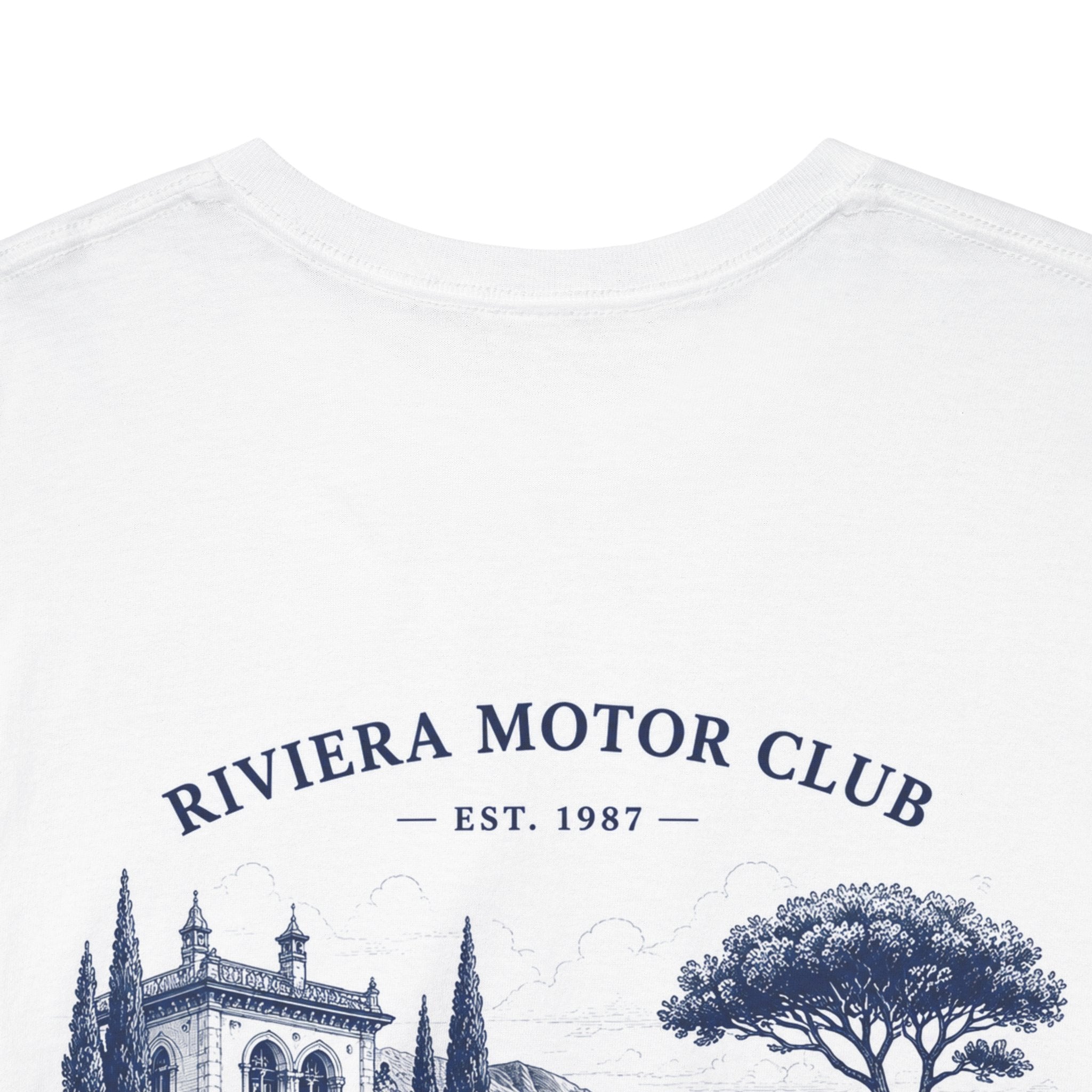Riviera Motor Club Tee – Vintage Coastal Sports Car Graphic T-Shirt