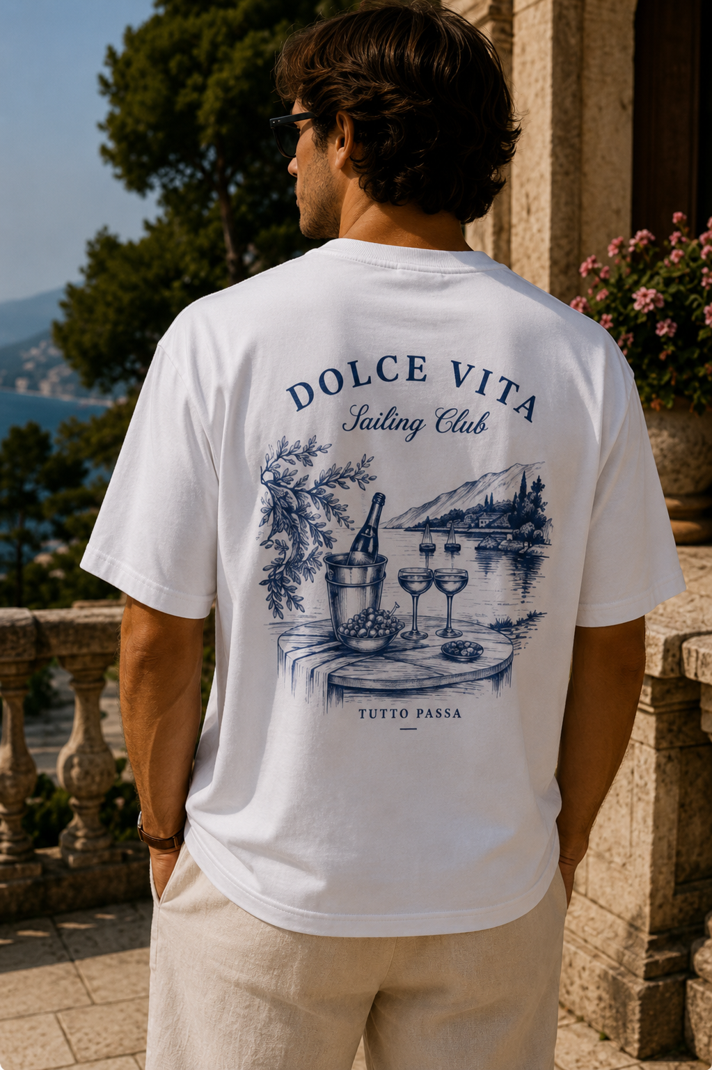 Dolce Vita Tee — Dolce Vita Sailing Club' Vintage Coastal Graphic T-Shirt