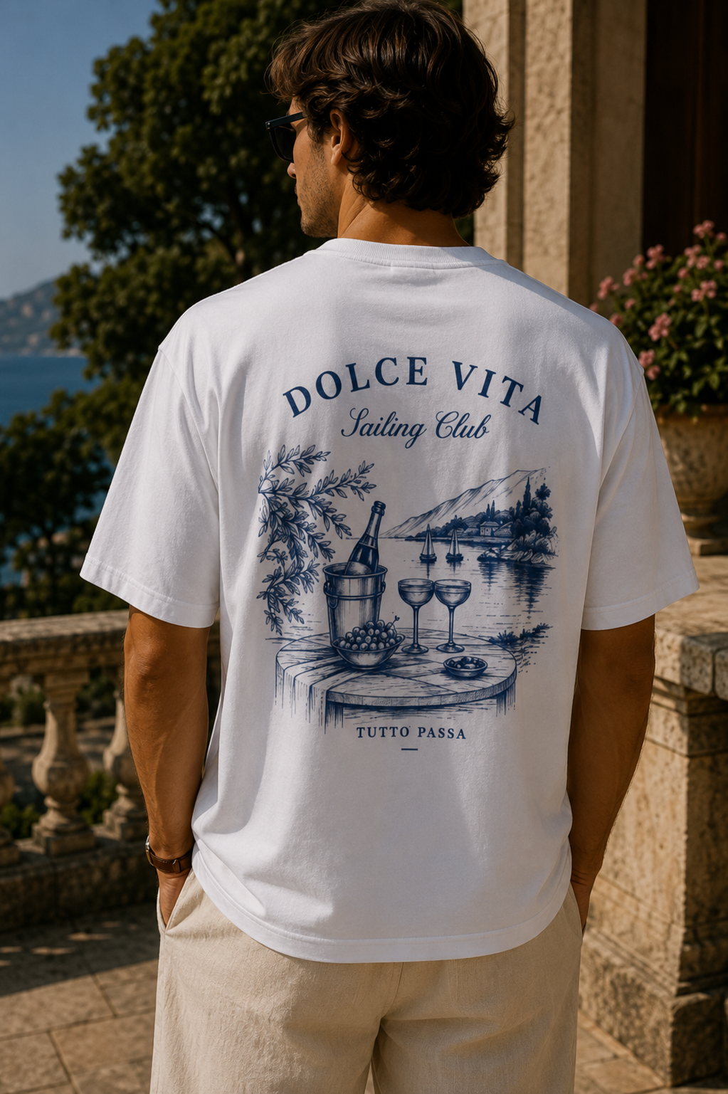 Dolce Vita Tee — Dolce Vita Sailing Club' Vintage Coastal Graphic T-Shirt