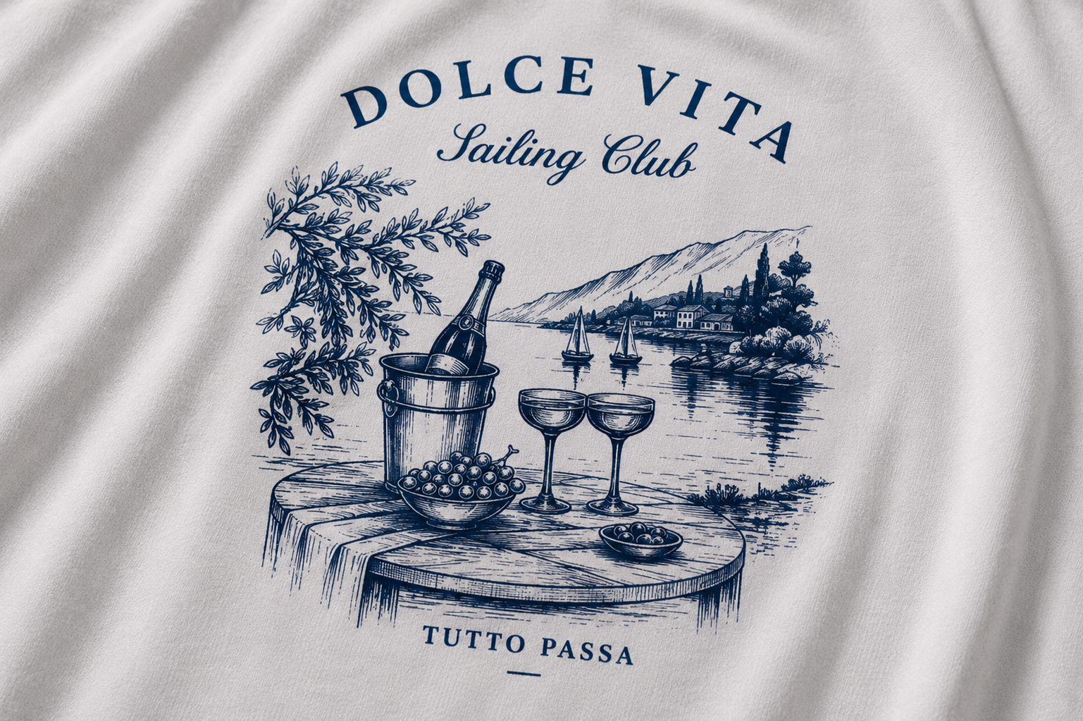 Dolce Vita Tee — Dolce Vita Sailing Club' Vintage Coastal Graphic T-Shirt