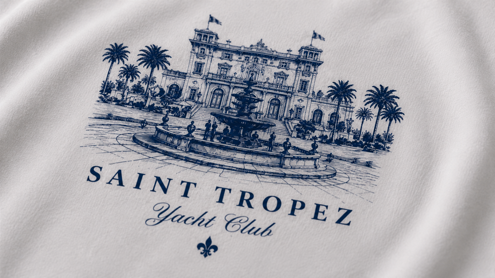 Resort Villa Tee — Vintage Palm Fountain Sketch T-Shirt