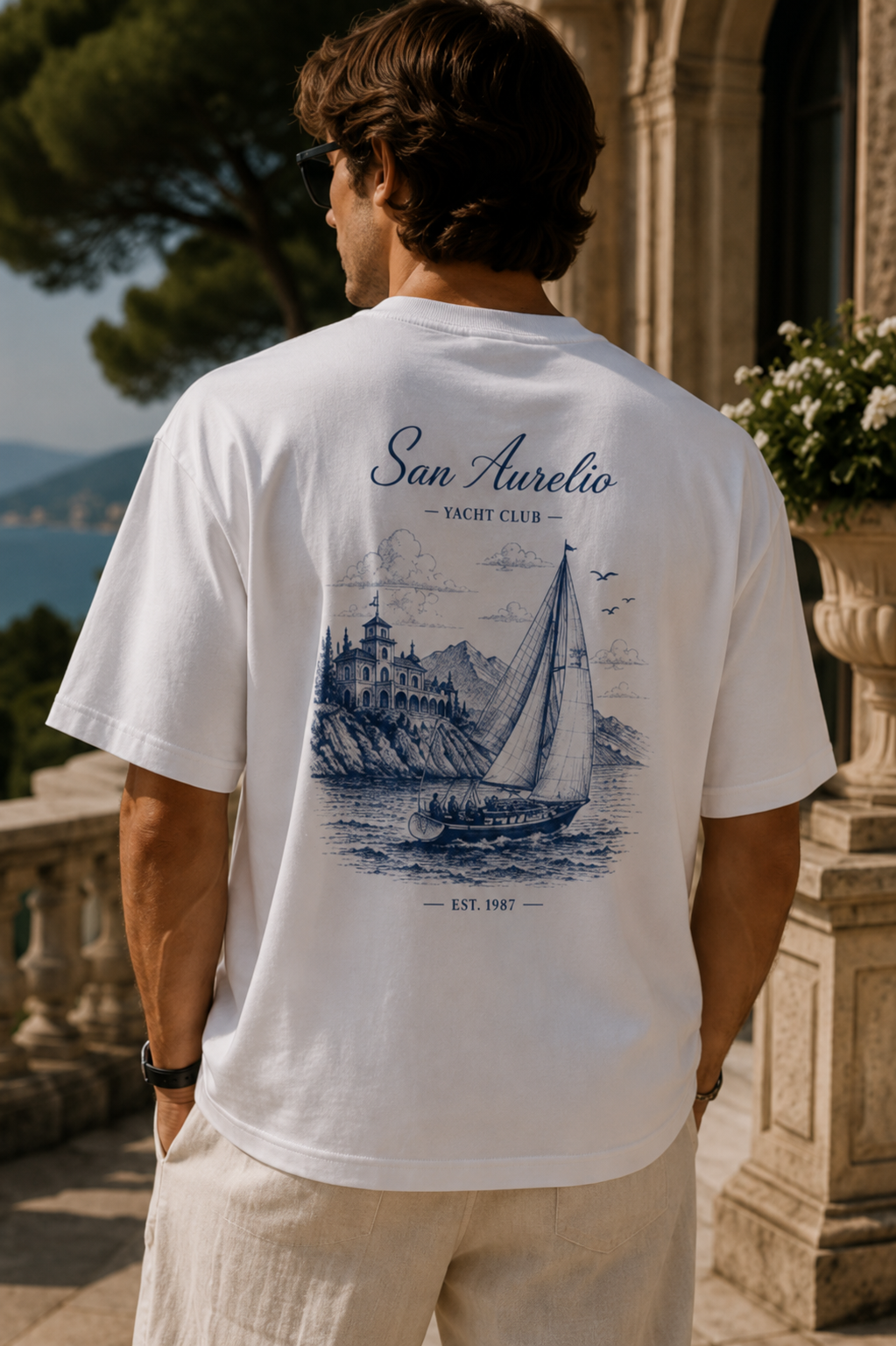 San Aurelio Yacht Club – Vintage Riviera Tee | Coastal Streetwear