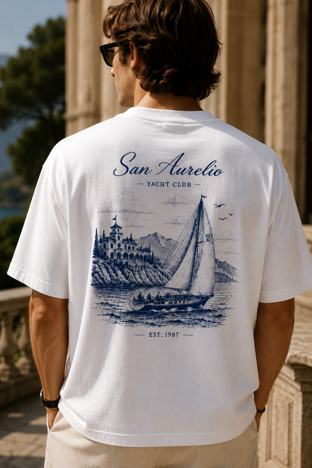 San Aurelio Yacht Club – Vintage Riviera Tee | Coastal Streetwear