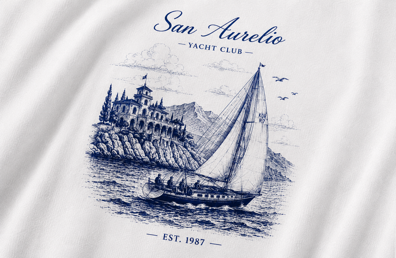 San Aurelio Yacht Club – Vintage Riviera Tee | Coastal Streetwear