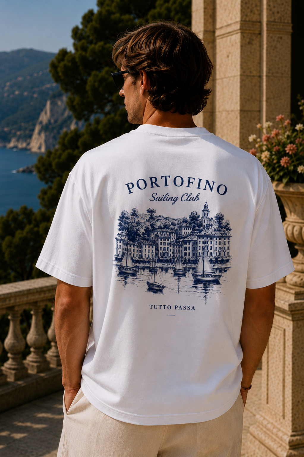 Portofino Sailing Club Tee – Vintage Harbor Graphic T-Shirt