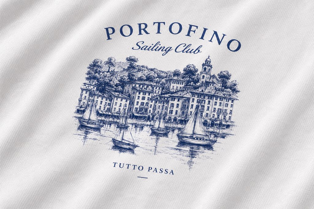 Portofino Sailing Club Tee – Vintage Harbor Graphic T-Shirt