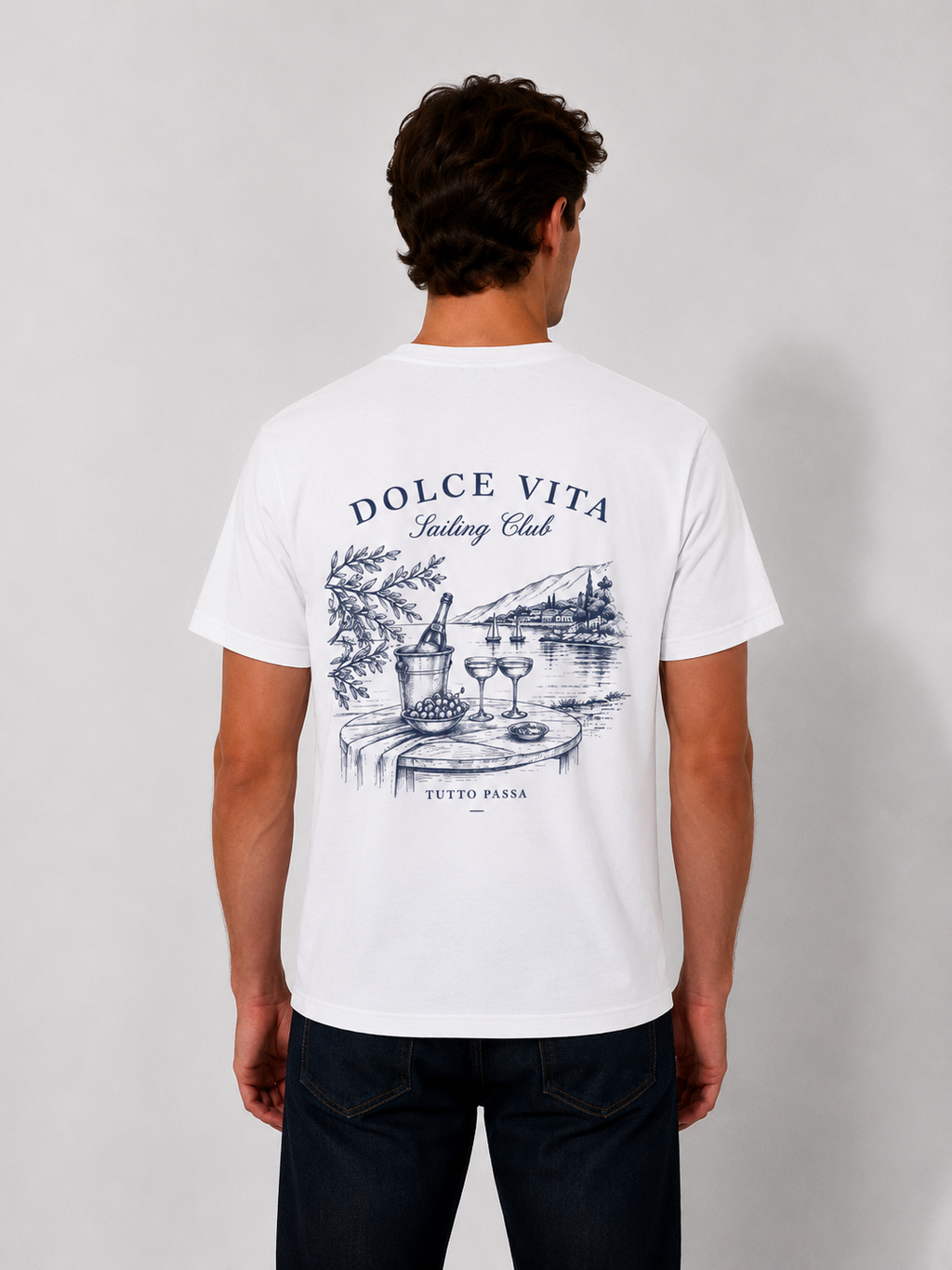 Dolce Vita Tee — Dolce Vita Sailing Club' Vintage Coastal Graphic T-Shirt
