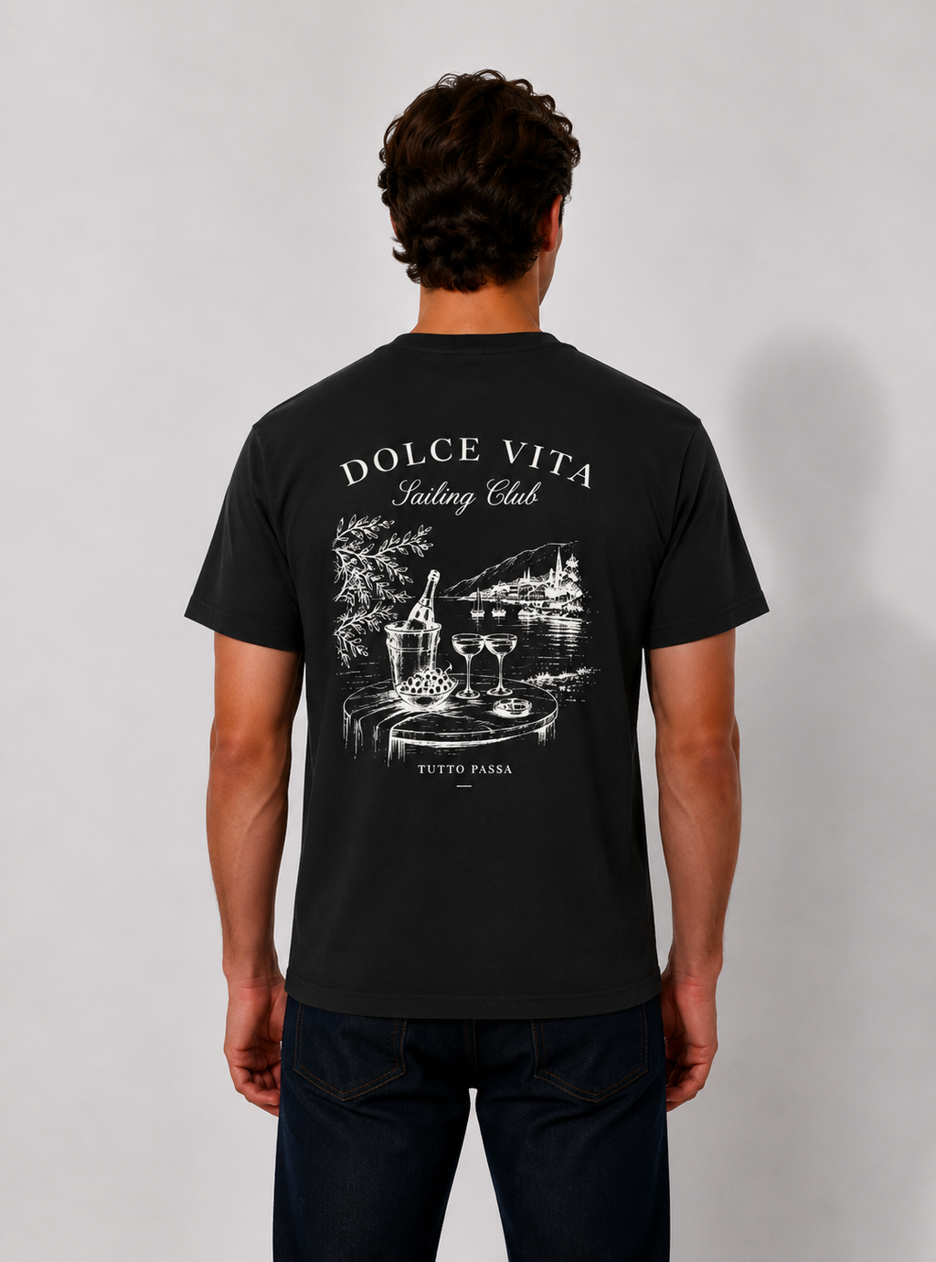 Dolce Vita Tee — Dolce Vita Sailing Club' Vintage Coastal Graphic T-Shirt