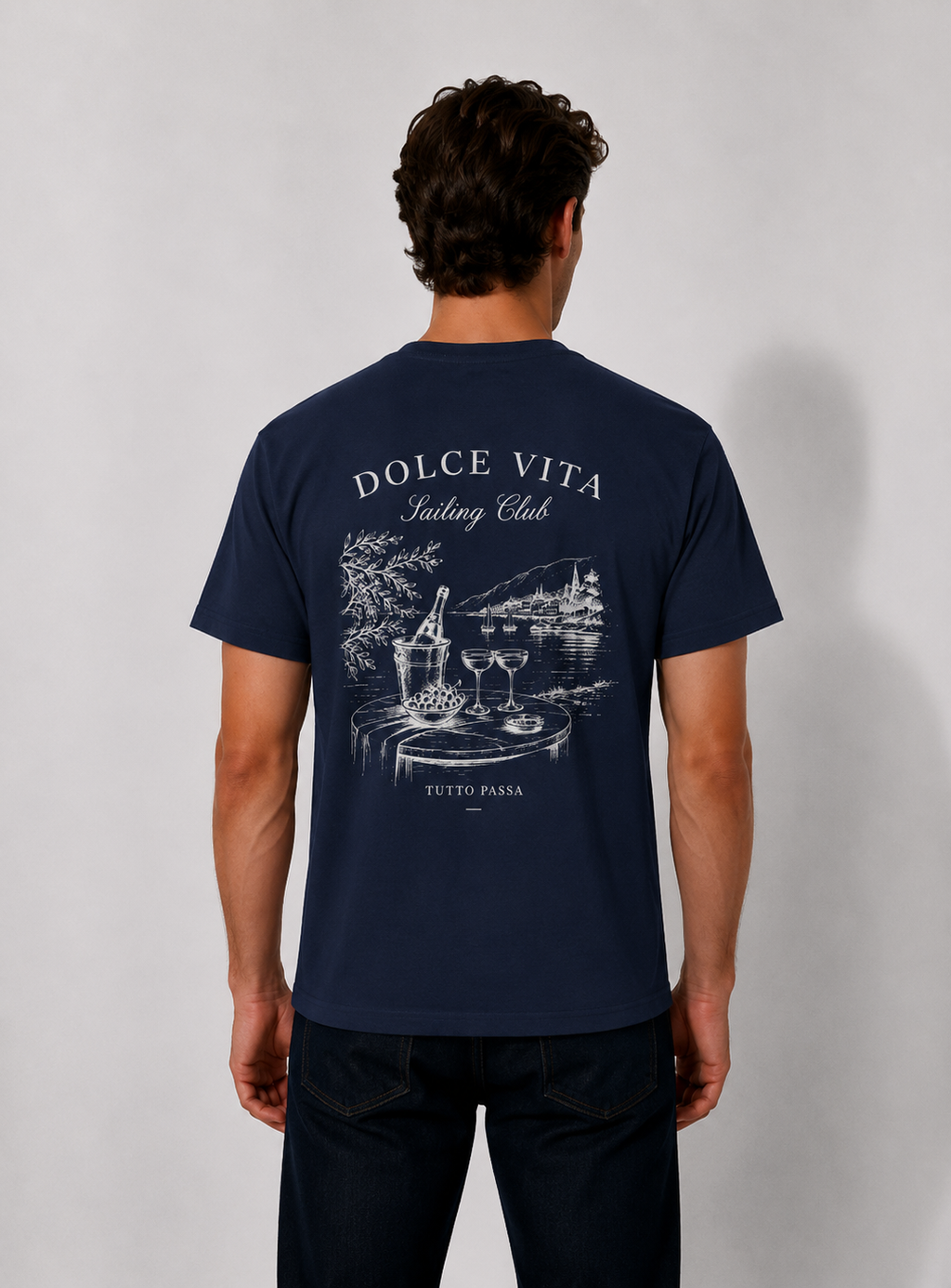 Dolce Vita Tee — Dolce Vita Sailing Club' Vintage Coastal Graphic T-Shirt