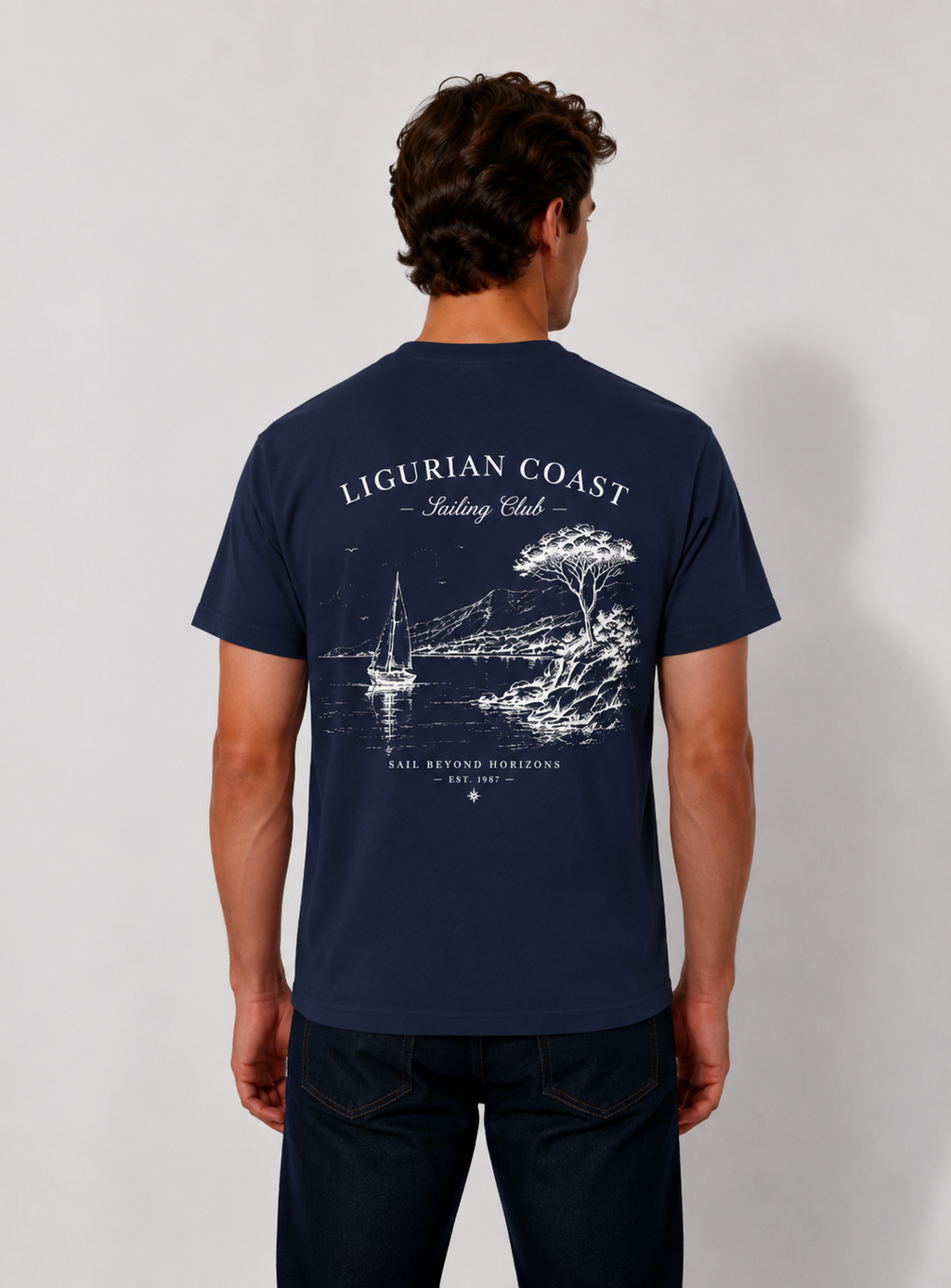 Ligurian Coast Sailing Club Tee — Nautical Sailboat Graphic T-Shirt