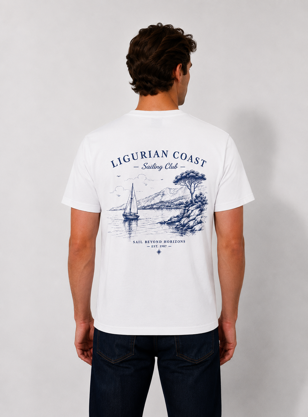 Ligurian Coast Sailing Club Tee — Nautical Sailboat Graphic T-Shirt