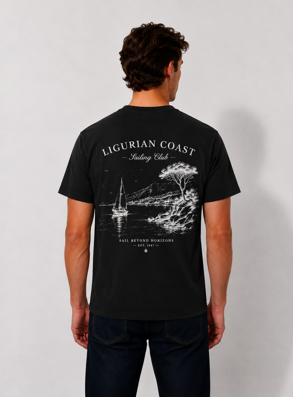 Ligurian Coast Sailing Club Tee — Nautical Sailboat Graphic T-Shirt