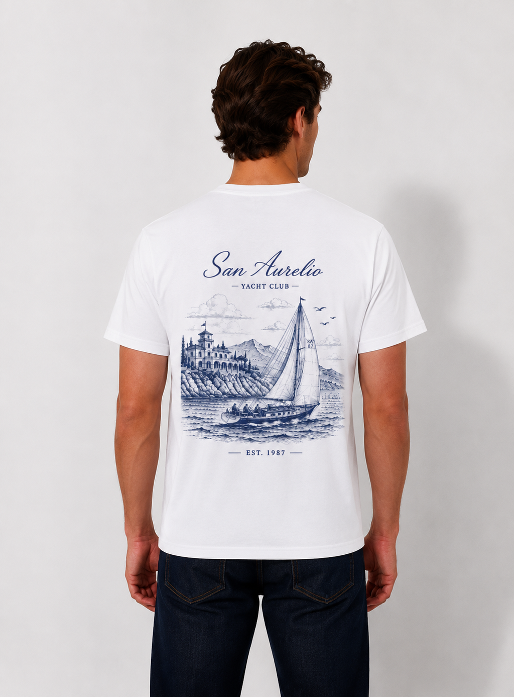San Aurelio Yacht Club – Vintage Riviera Tee | Coastal Streetwear
