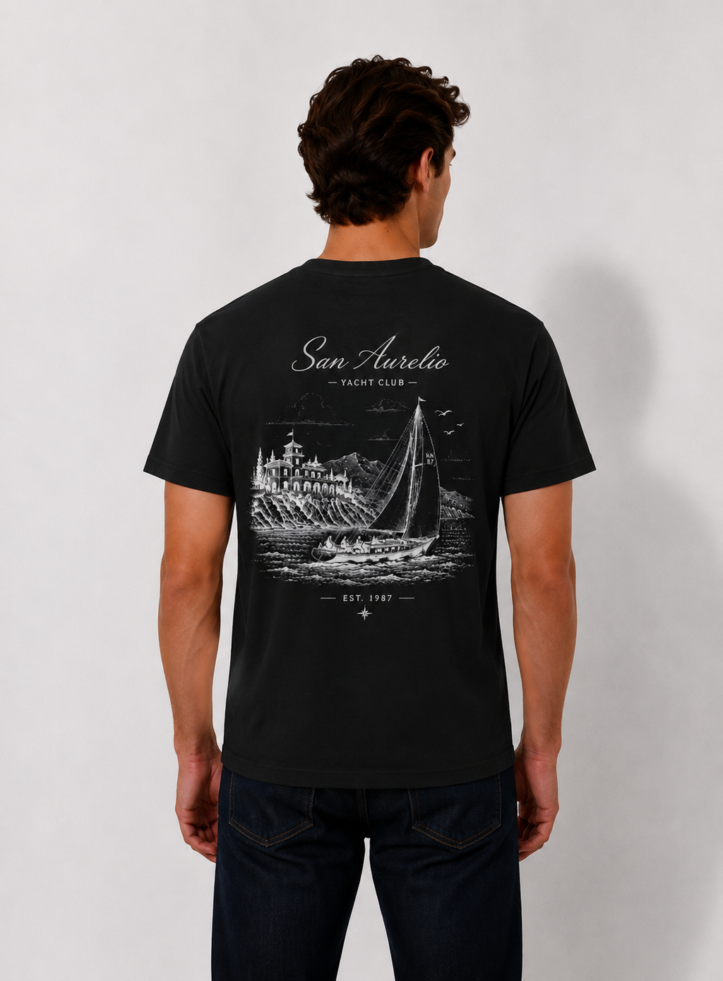 San Aurelio Yacht Club – Vintage Riviera Tee | Coastal Streetwear