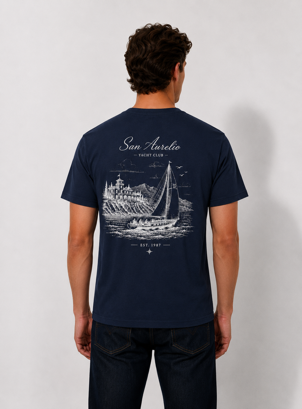 San Aurelio Yacht Club – Vintage Riviera Tee | Coastal Streetwear