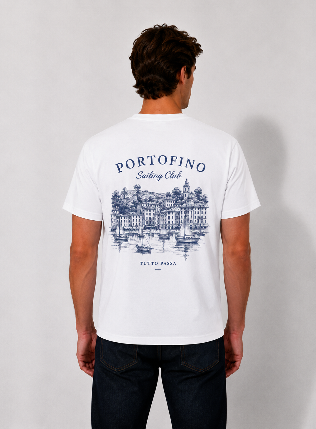 Portofino Sailing Club Tee – Vintage Harbor Graphic T-Shirt